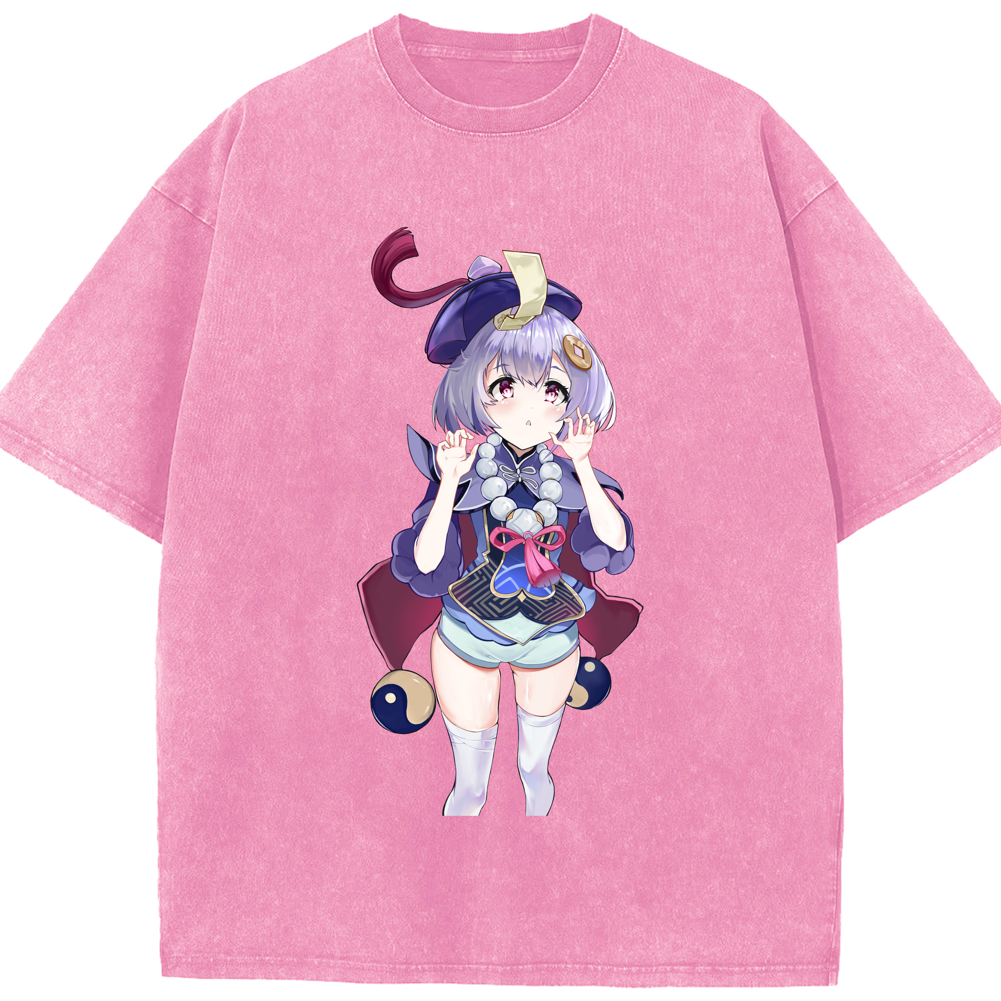 げんし神 七七 なな  genshin Nana 綿100% ヴィンテージ風 半袖Tシャツ（フロントプリント）